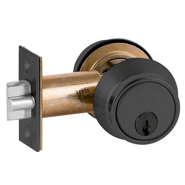 Schlage Grade 2 Double Cylinder Deadlatch, Conventional 6-Pin Cylinder, 2-3/8-in Backset, Flat Black B252P6 622 - main